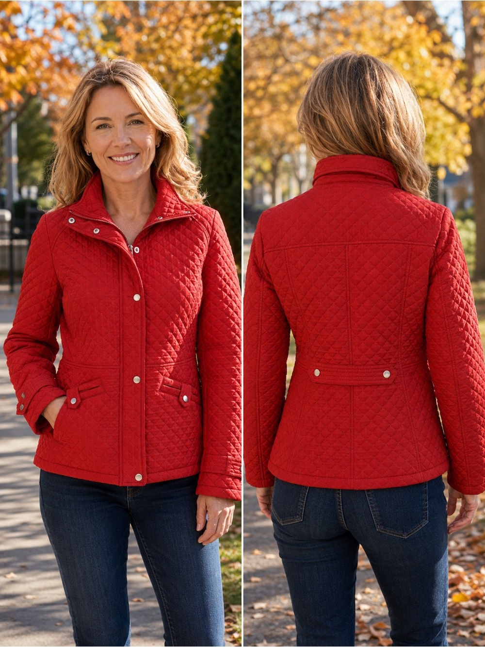 Weatherproof Women’s Red Quilted Lightweight Jacket Size Medium